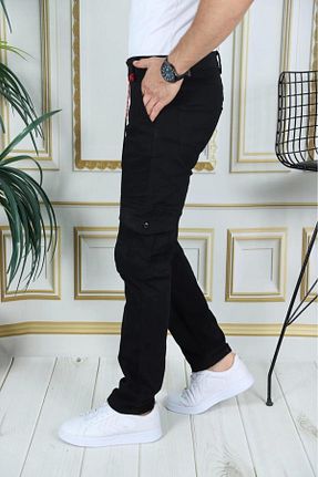 شلوار مشکی مردانه Keten Görünümlü PHANTOM JEANS - کد 855020095