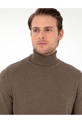 پلیور قهوه ای مردانه ساده Pierre Cardin - کد 865582294
