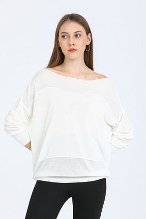 پلیور سفید زنانه ساده Su Moda - کد 377629954