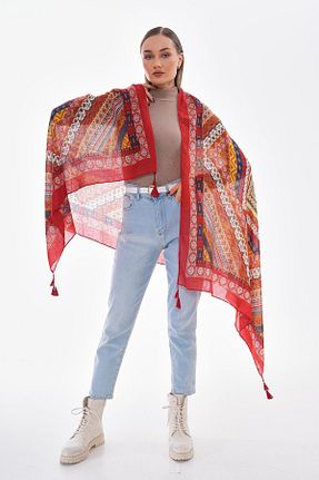 شال زرشکی زنانه پلی استر Axesoire - کد 865582121