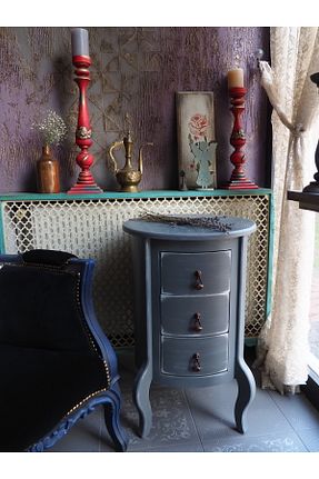 میز عسلی طوسی MDF Moza Sanat - کد 865588878