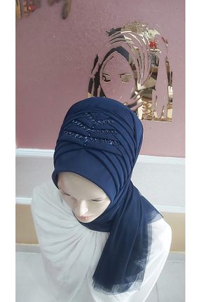 روسری سرمه ای ساتن NurAy - کد 865596046
