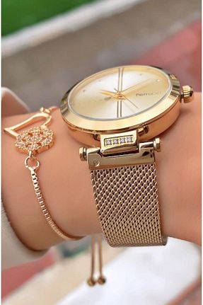 ساعت مچی طلائی زنانه 36-40 میلی متر Ferrucci - کد 865616454