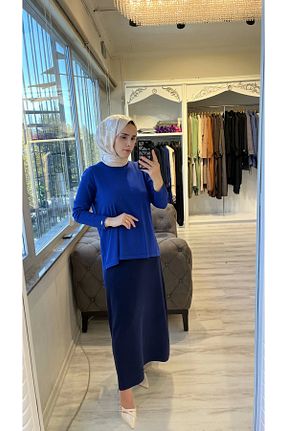 دامن سرمه ای زنانه تریکو Invee - کد 865610136