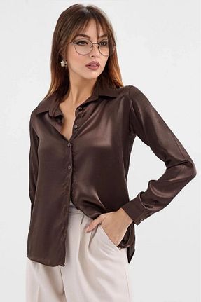 پیراهن حجاب قهوه ای زنانه رگولار hazelin - کد 865690247