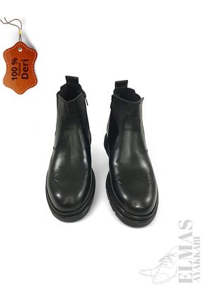 بوت / نیم بوت مشکی مردانه چرم خالص desato - کد 865297789