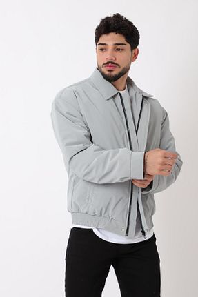 کاپشن طوسی مردانه اسلیم فیت Stilkombin - کد 865719076