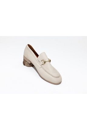 کفش لوفر بژ زنانه چرم خالص DHN - کد 865806921