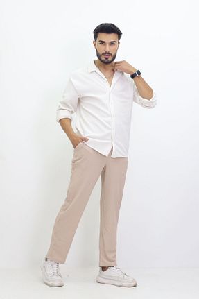 شلوار بژ مردانه لیکرا GZT TEKSTİL - کد 858501264
