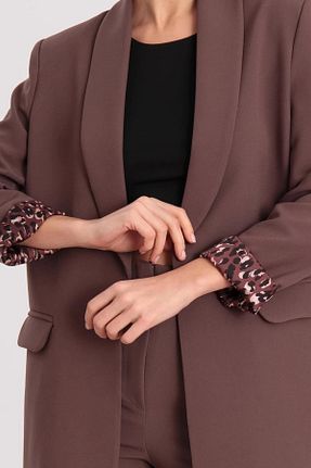 کت بلیزر قهوه ای زنانه پلی استر - الاستین Myra - کد 865741289