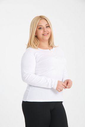 بلوز سایز بزرگ سفید زنانه سایز بزرگ BANEGA - کد 865813307