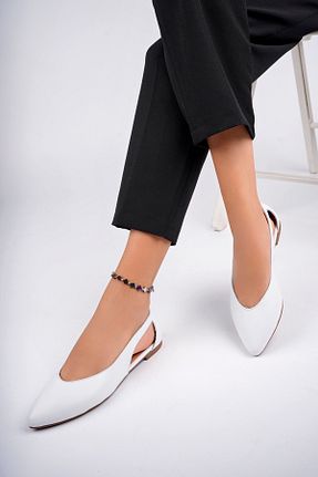 بابت سفید زنانه چرم خالص Deripabuc - کد 848488824