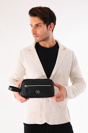 کیف پورتفوی و کلاچ مشکی مردانه چرم مصنوعی AlphaClub Bag - کد 865772575