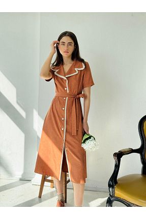 لباس قهوه ای زنانه بافتنی Retrobird - کد 865754031