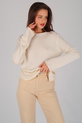 پلیور نباتی زنانه ساده FACETTE - کد 865788451