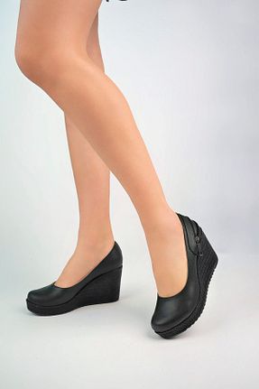 کفش پاشنه بلند پر مشکی زنانه پاشنه متوسط (5-9 سانتی متر) Jomoti - کد 807073678