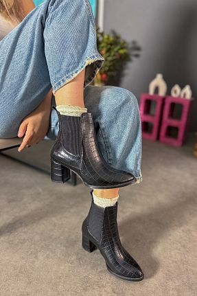 بوت / نیم بوت مشکی زنانه چرم مصنوعی SHOEBELLAS - کد 865787330