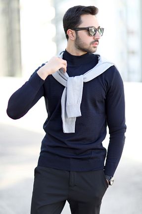 پلیور سرمه ای مردانه Saç Örgü JB John Borners - کد 865795994
