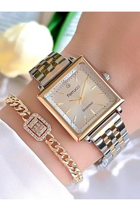 ساعت مچی زرد زنانه 26-30 میلی متر Ferrucci - کد 866580941