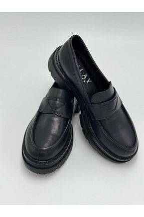 کفش کژوال مشکی زنانه چرم خالص Klay Shoes - کد 865822519