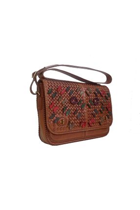 کیف پستچی قهوه ای زنانه چرم خالص Gön - کد 69057847