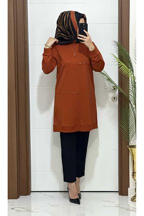 تونیک حجاب نارنجی زنانه بافتنی MODA ALMİRA - کد 865995680
