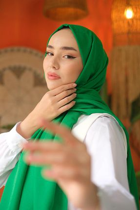 شال سبز زنانه پنبه ای Mina Şal - کد 865872986