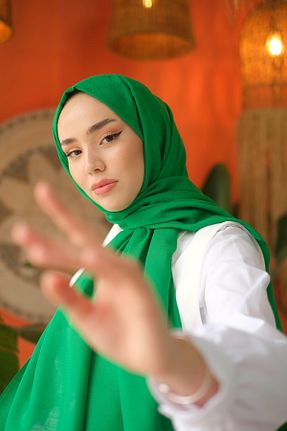 شال سبز زنانه پنبه ای Mina Şal - کد 865872986