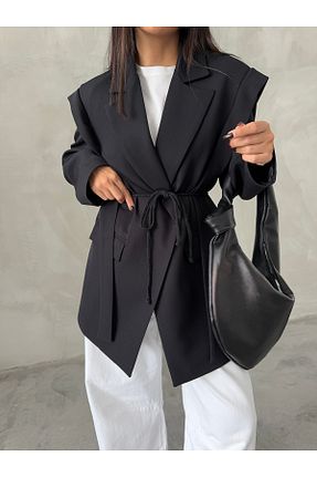 کت بلیزر مشکی زنانه بافتنی HK Style - کد 865901690