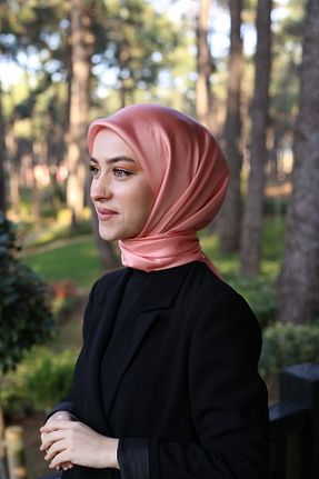 روسری صورتی پلی استر Akel - کد 865952511