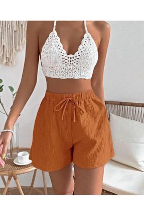 شلوارک و برمودا نارنجی زنانه رگولار berfmoda - کد 865979990