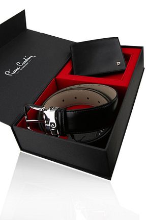 کمربند قهوه ای مردانه چرم خالص Pierre Cardin - کد 865976237