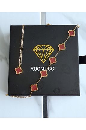 گردنبند جواهر زرشکی زنانه استیل ضد زنگ ANGELSS JEWELLERY - کد 865980705