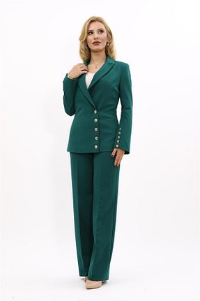 کت و شلوار سبز زنانه یقه کتی ÖNDER ÖZSOY - کد 866004996