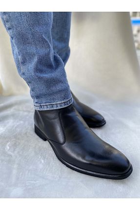 بوت / نیم بوت مشکی مردانه پاشنه تخت Burç - کد 358863914