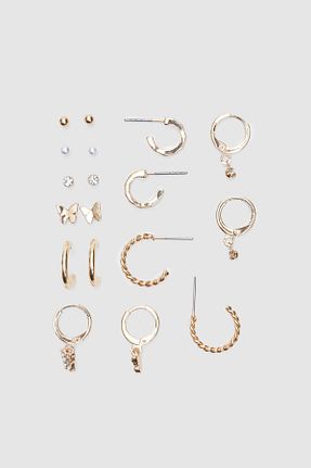 گوشواره جواهر زرد آهن Stradivarius - کد 475787570