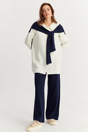 ست بالاتنه و پائین تنه آبی زنانه تریکو Cool & Modest - کد 864986244