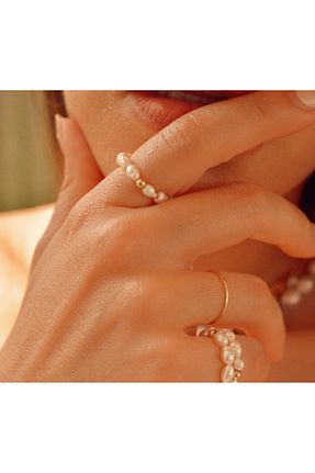 انگشتر مروارید طلائی مروارید آب شیرین dalya - کد 864871774