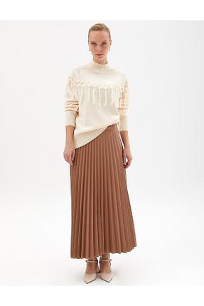 تونیک حجاب بژ زنانه بافتنی Kayra - کد 771590454
