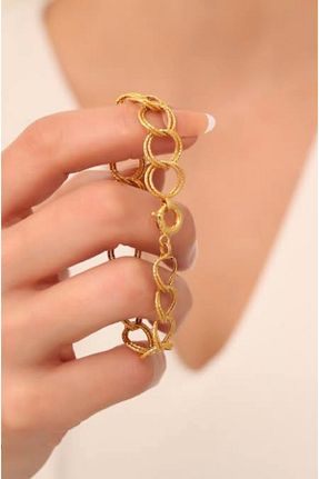دستبند طلا زرد زنانه 14 عیار Özaydın - کد 864962987