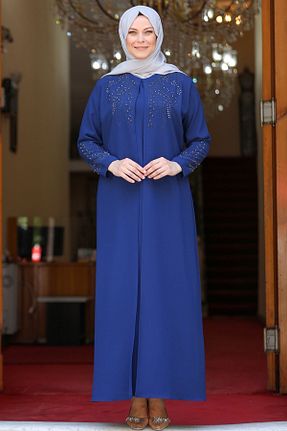 لباس مجلسی حجاب سرمه ای زنانه یقه دوچرخه Amine Hüma - کد 166863100