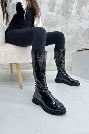 چکمه مشکی زنانه چرم لاکی inizio - کد 864928475