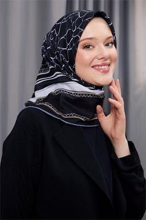 روسری مشکی پنبه پلی استر Levidor - کد 838481368