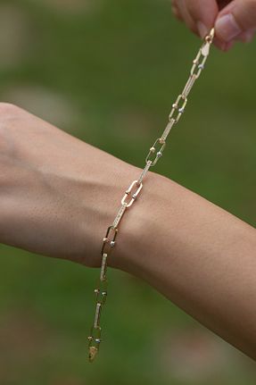 دستبند طلا طلائی زنانه 14 عیار Çgk Çiğdem Gürel Kuyumculuk - کد 865183236