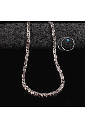 گردنبند نقره قهوه ای مردانه 925 عیار Omar - کد 825660291