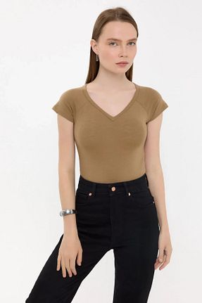 بلوز قهوه ای زنانه ساده Hiccup - کد 857754411