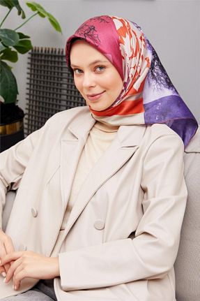 روسری بنفش پنبه پلی استر Levidor - کد 838519706