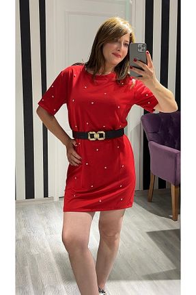 لباس قرمز زنانه بافتنی VOSEM BUTİK - کد 864954180