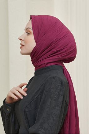 شال زرشکی زنانه پنبه پلی استر Loryan - کد 838545207