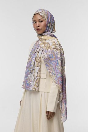شال زرد زنانه ویسکون Qef - کد 864957371